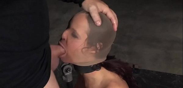  BDSM milf drooling while being throated